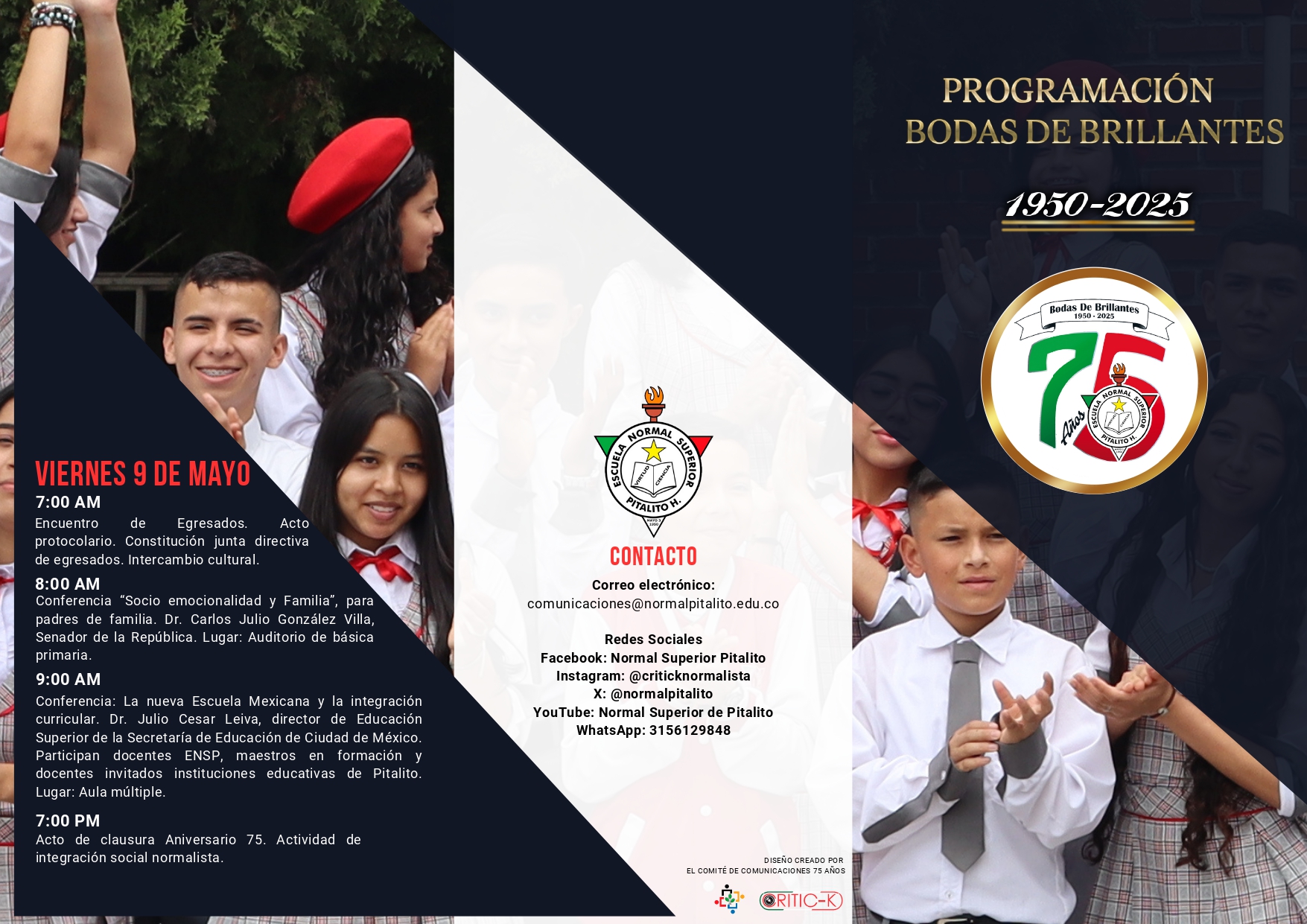 🎉 Escuela Normal Superior de Pitalito celebra 75 años de historia y formación educativa